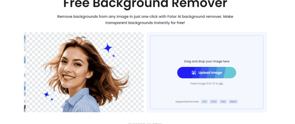 وبسایت fotor background remover