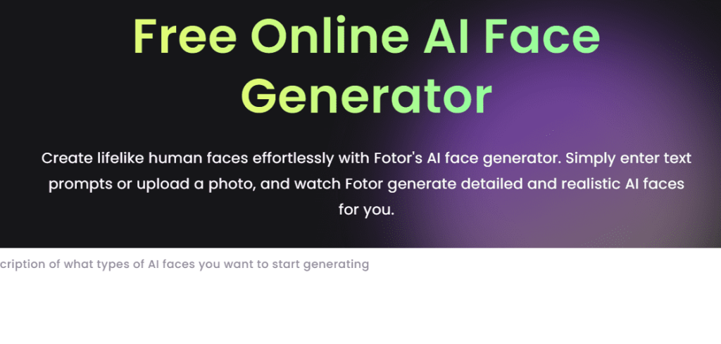 fotor face genrator ساخت چهره با هوش مصنوعی